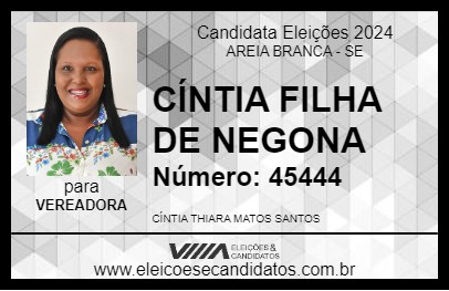 Candidato CÍNTIA FILHA DE NEGONA 2024 - AREIA BRANCA - Eleições