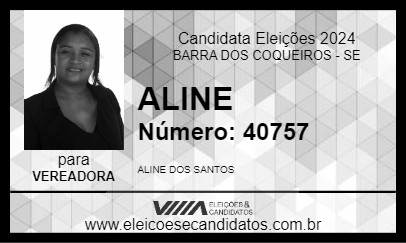 Candidato ALINE 2024 - BARRA DOS COQUEIROS - Eleições