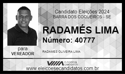 Candidato RADAMÉS LIMA 2024 - BARRA DOS COQUEIROS - Eleições