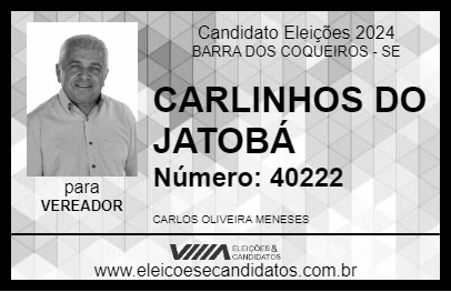 Candidato CARLINHOS DO JATOBÁ 2024 - BARRA DOS COQUEIROS - Eleições