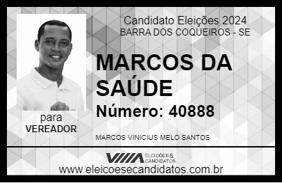 Candidato MARCOS DA SAÚDE 2024 - BARRA DOS COQUEIROS - Eleições