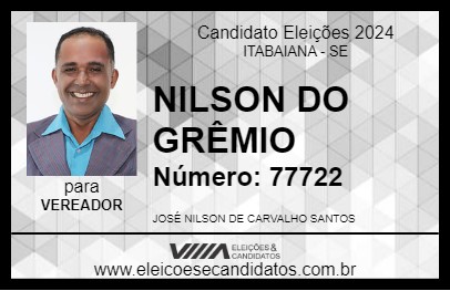 Candidato NILSON DO GRÊMIO 2024 - ITABAIANA - Eleições