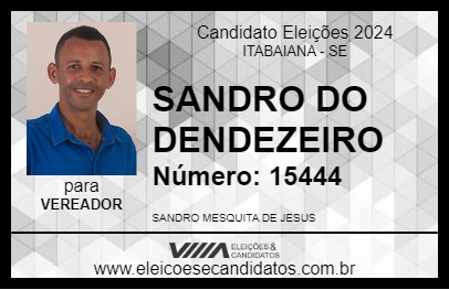 Candidato SANDRO DO DENDEZEIRO 2024 - ITABAIANA - Eleições