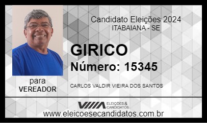 Candidato GIRICO LIMA 2024 - ITABAIANA - Eleições