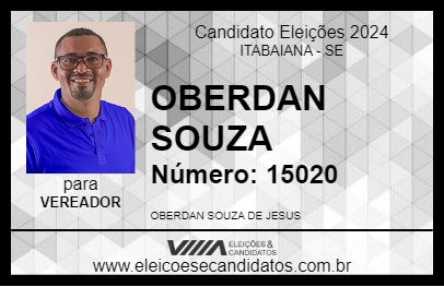 Candidato OBERDAN SOUZA 2024 - ITABAIANA - Eleições