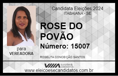 Candidato ROSE DO POVÃO 2024 - ITABAIANA - Eleições