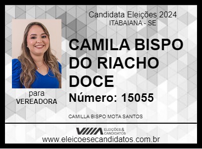 Candidato CAMILA BISPO DO RIACHO DOCE 2024 - ITABAIANA - Eleições