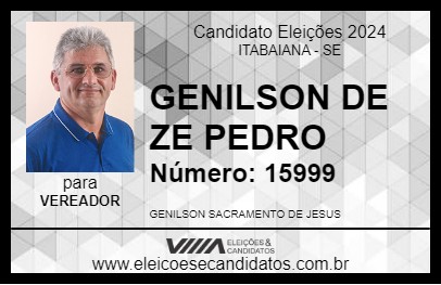 Candidato GENILSON DE ZE PEDRO 2024 - ITABAIANA - Eleições