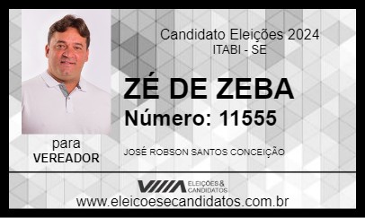 Candidato ZÉ DE ZEBA 2024 - ITABI - Eleições