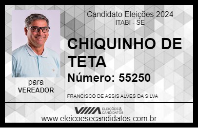 Candidato CHIQUINHO DE TETA 2024 - ITABI - Eleições