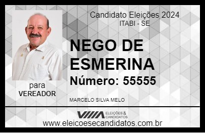 Candidato NEGO DE ESMERINA 2024 - ITABI - Eleições