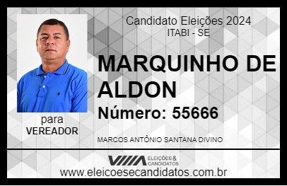 Candidato MARQUINHO DE ALDON 2024 - ITABI - Eleições