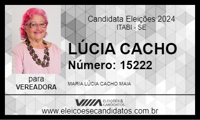 Candidato LÚCIA CACHO 2024 - ITABI - Eleições