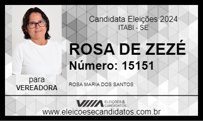 Candidato ROSA DE ZEZÉ 2024 - ITABI - Eleições