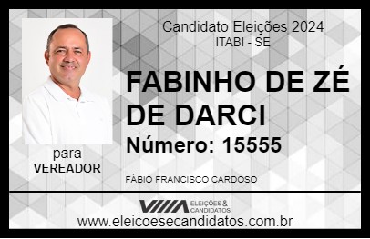 Candidato FABINHO DE ZÉ DE DARCI 2024 - ITABI - Eleições