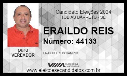 Candidato ERAILDO REIS 2024 - TOBIAS BARRETO - Eleições