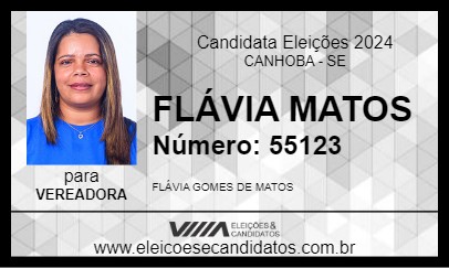 Candidato FLÁVIA MATOS 2024 - CANHOBA - Eleições