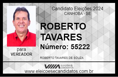 Candidato ROBERTO TAVARES 2024 - CANHOBA - Eleições