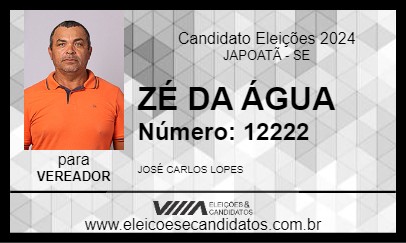 Candidato ZÉ DA ÁGUA 2024 - JAPOATÃ - Eleições