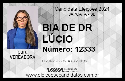 Candidato BIA DE DR LÚCIO 2024 - JAPOATÃ - Eleições