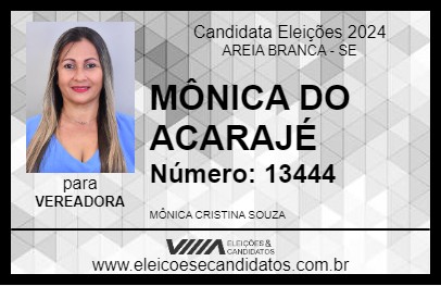 Candidato MÔNICA DO ACARAJÉ 2024 - AREIA BRANCA - Eleições