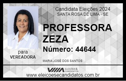 Candidato PROFESSORA ZEZA 2024 - SANTA ROSA DE LIMA - Eleições