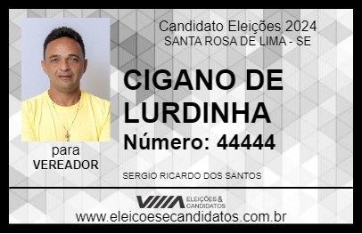 Candidato CIGANO DE LURDINHA 2024 - SANTA ROSA DE LIMA - Eleições