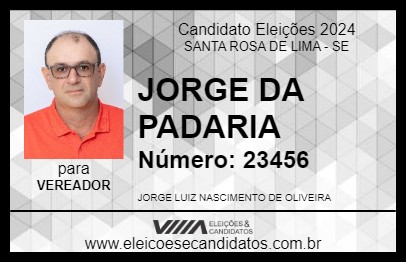 Candidato JORGE DA PADARIA 2024 - SANTA ROSA DE LIMA - Eleições