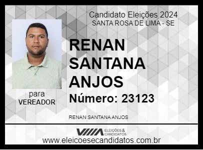 Candidato RENAN SANTANA ANJOS 2024 - SANTA ROSA DE LIMA - Eleições