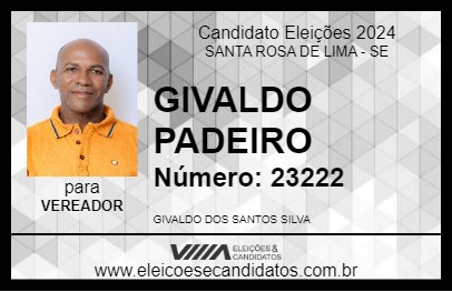 Candidato GIVALDO PADEIRO 2024 - SANTA ROSA DE LIMA - Eleições