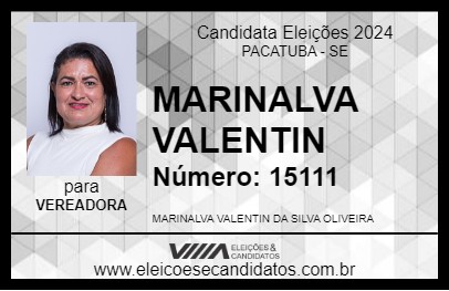 Candidato MARINALVA VALENTIN 2024 - PACATUBA - Eleições