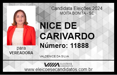 Candidato NICE DE CARIVARDO 2024 - MOITA BONITA - Eleições