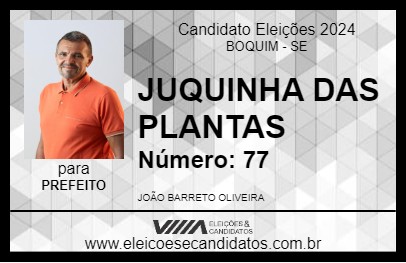 Candidato JUQUINHA DAS PLANTAS 2024 - BOQUIM - Eleições