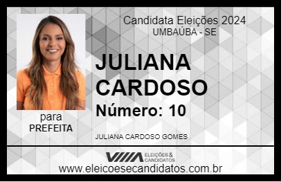 Candidato JULIANA CARDOSO 2024 - UMBAÚBA - Eleições