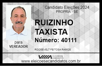 Candidato RUZINHO TAXISTA 2024 - PROPRIÁ - Eleições