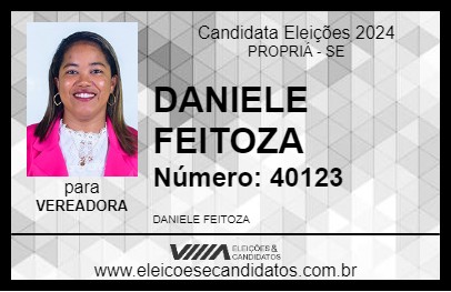 Candidato DANIELE FEITOZA 2024 - PROPRIÁ - Eleições