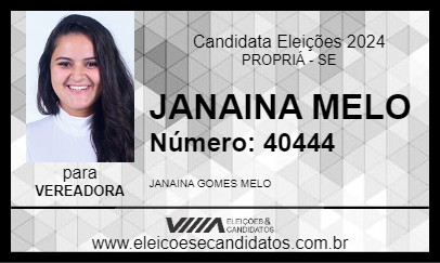 Candidato JANAINA MELO 2024 - PROPRIÁ - Eleições