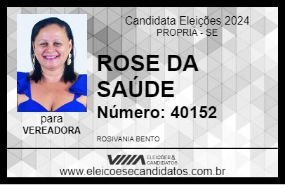 Candidato ROSE DA SAÚDE 2024 - PROPRIÁ - Eleições