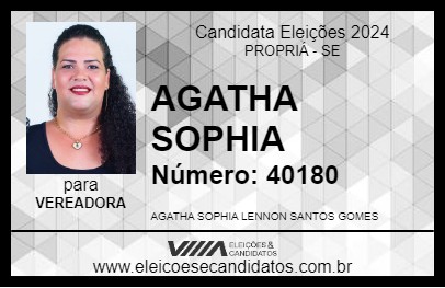 Candidato AGATHA SOPHIA 2024 - PROPRIÁ - Eleições