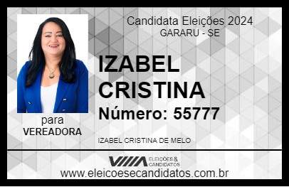 Candidato IZABEL CRISTINA 2024 - GARARU - Eleições