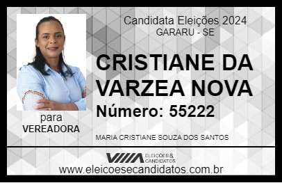 Candidato CRISTIANE DA VARZEA NOVA 2024 - GARARU - Eleições