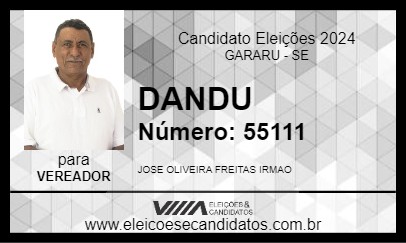 Candidato DANDU 2024 - GARARU - Eleições