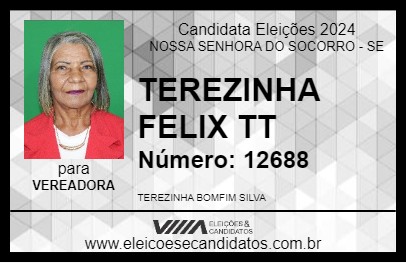 Candidato TEREZINHA FELIX TT 2024 - NOSSA SENHORA DO SOCORRO - Eleições