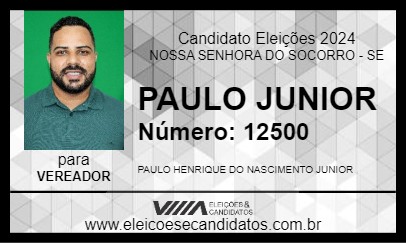 Candidato PAULO JUNIOR 2024 - NOSSA SENHORA DO SOCORRO - Eleições