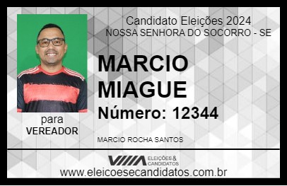 Candidato MARCIO MIAGUE 2024 - NOSSA SENHORA DO SOCORRO - Eleições