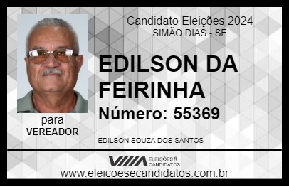 Candidato EDILSON DA FEIRINHA 2024 - SIMÃO DIAS - Eleições