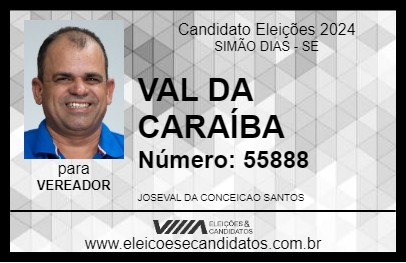 Candidato VAL DA CARAÍBA 2024 - SIMÃO DIAS - Eleições