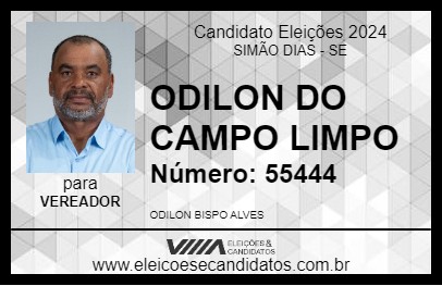 Candidato ODILON DO CAMPO LIMPO 2024 - SIMÃO DIAS - Eleições