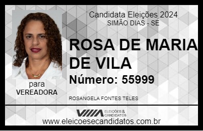 Candidato ROSA DE MARIA DE VILA 2024 - SIMÃO DIAS - Eleições