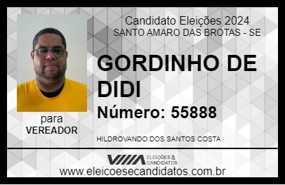 Candidato GORDINHO DE DIDI 2024 - SANTO AMARO DAS BROTAS - Eleições